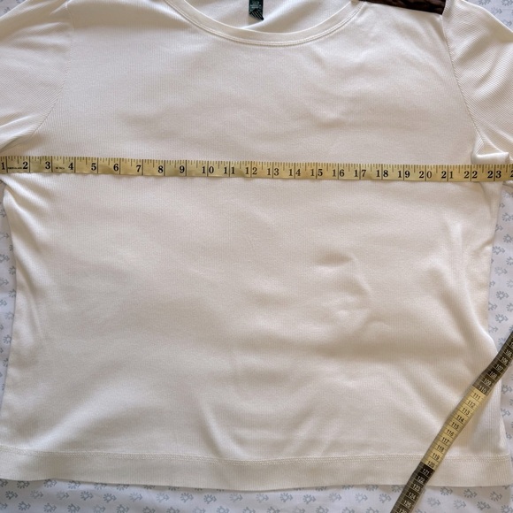 Ralph Lauren Jean Company Ivory Long Sleeve XL Top with Elbow Patches - Picture 4 of 6